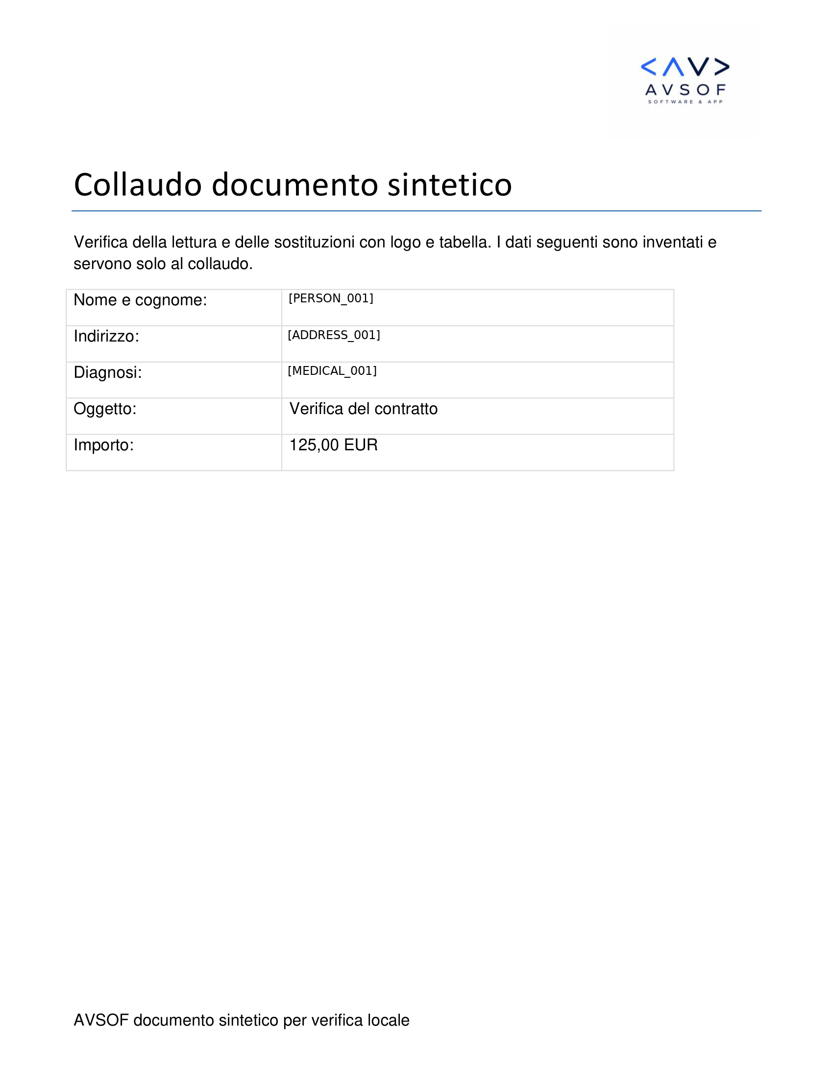 Scansione sintetica ripulita conservando logo e tabella fuori dalle aree approvate